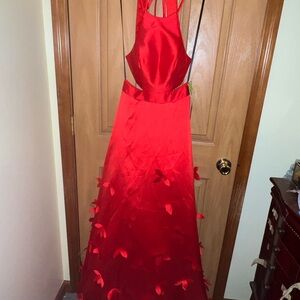 NWT B. Smart Red Satin Maxi Dress Size 0